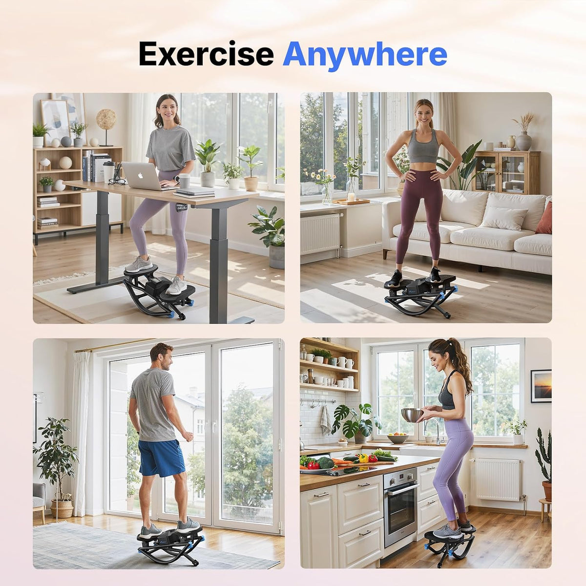 Hydraulic Fitness Stepper | LCD Monitor & Resistance Bands | 330LBS Weight Capacity