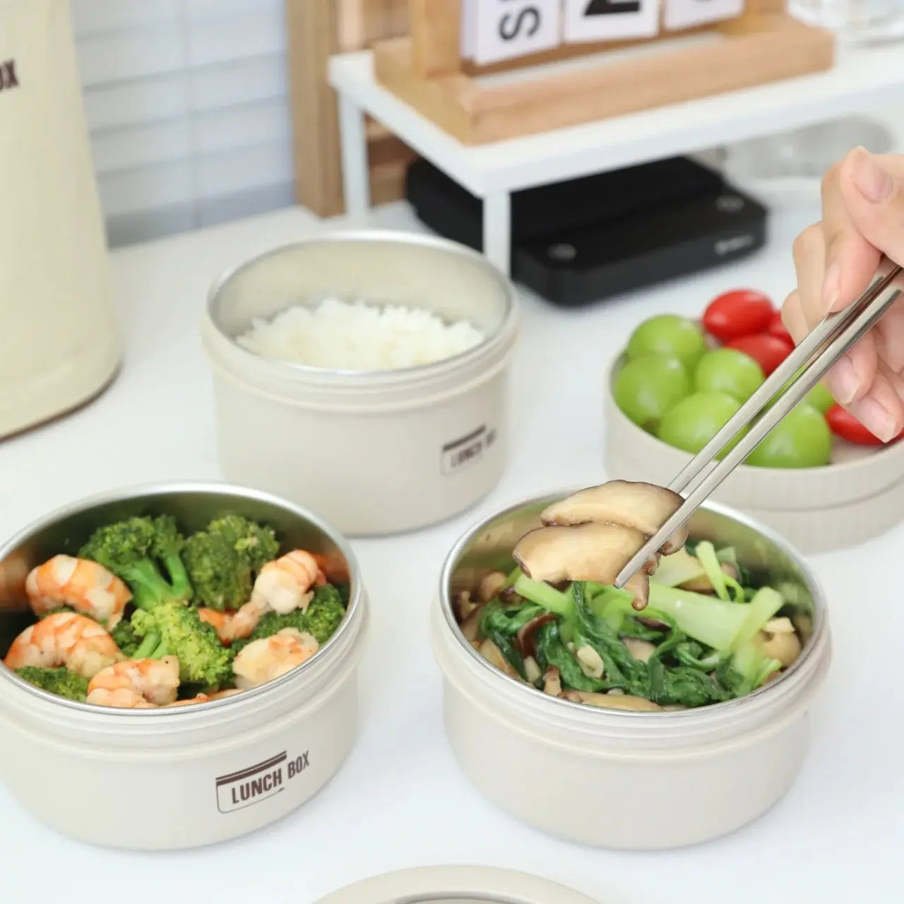 Portable Microwavable Stainless Steel Insulated Lunch Box Kit With Thermal Bag
